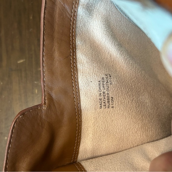 Michael Kors Cognac Leather Ankle Booties with Gold MK Accent - Picture 6 of 6